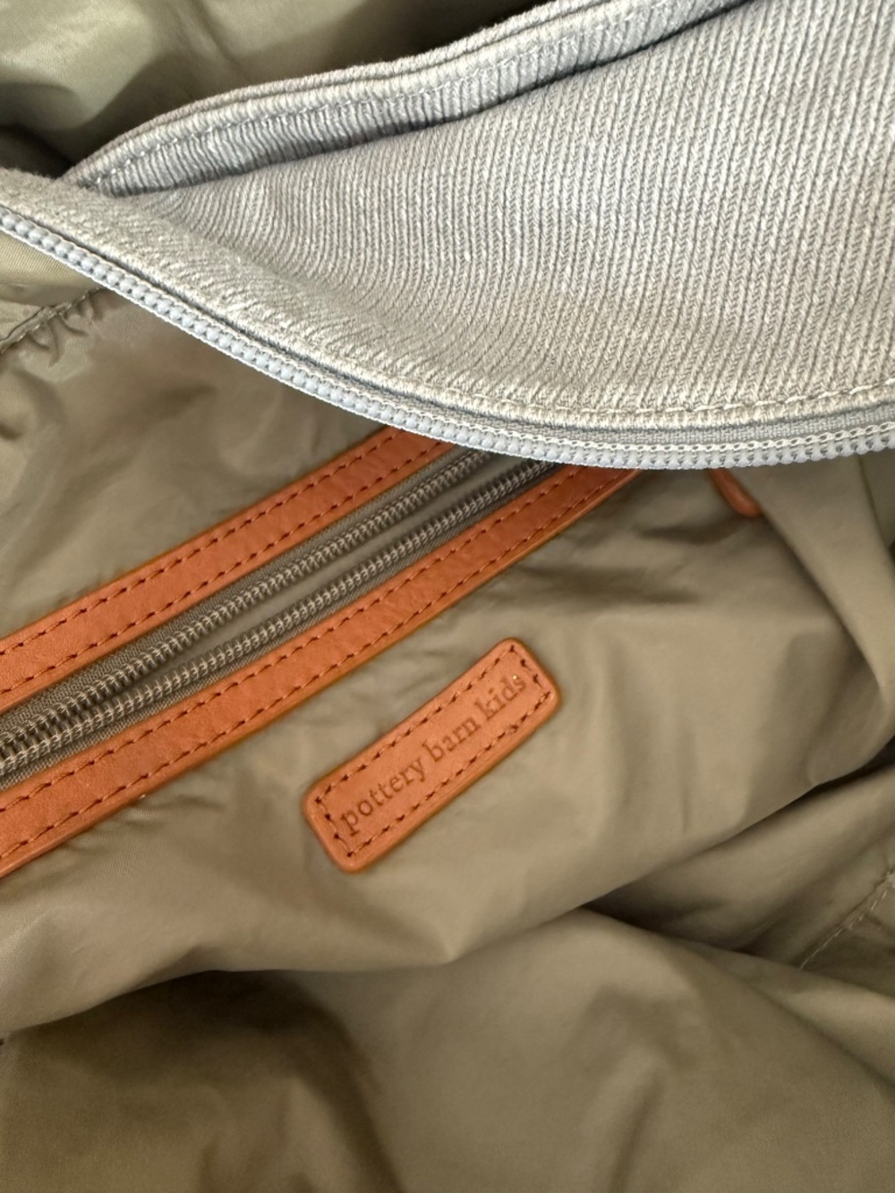 pottery barn diaper bag Gray And Brown Tote - Picture 5 of 7